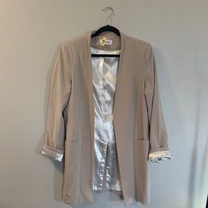 Calvin Klein Beige Open Front Blazer